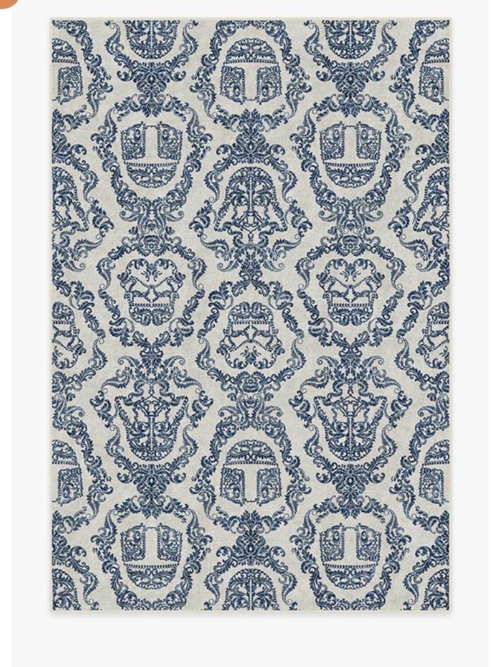 Ruggable Darkside Damask delft blue • Flat Woven rug 9x12